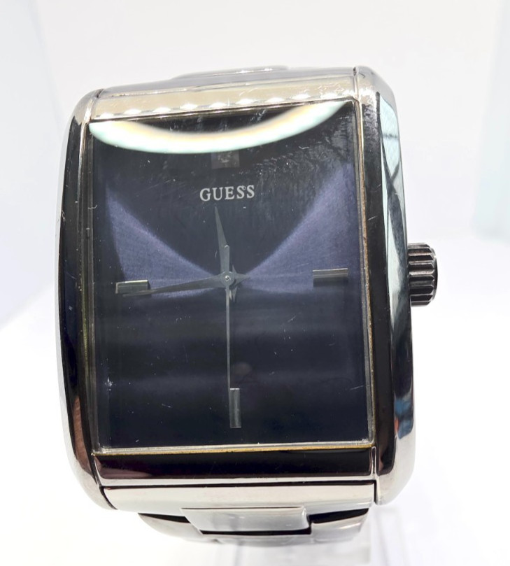 GUESS Classic Chrome Rectangular Diamond Accented… - image 3