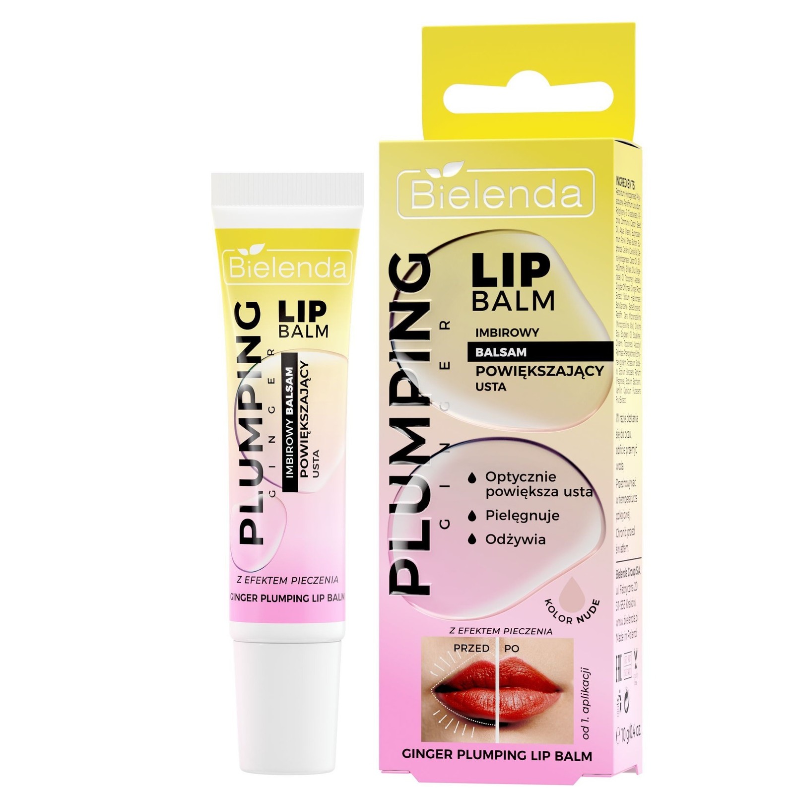 Bielenda Ginger Plumping Lip Balm 10g Hyaluronic Acid for Volume & Natural Glow