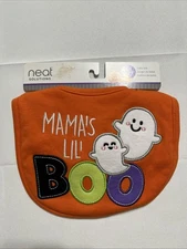 Neat Solutions - Halloween Baby Bib "Mama's Lil' BOO" Orange W/ Ghosts - NEW
