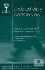 Collins Desk size Undated Diary Week In (to) View Insert Organiser Refill DK1016