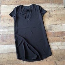 THEORY Shift Dress Front Tie Size 6 BLACK