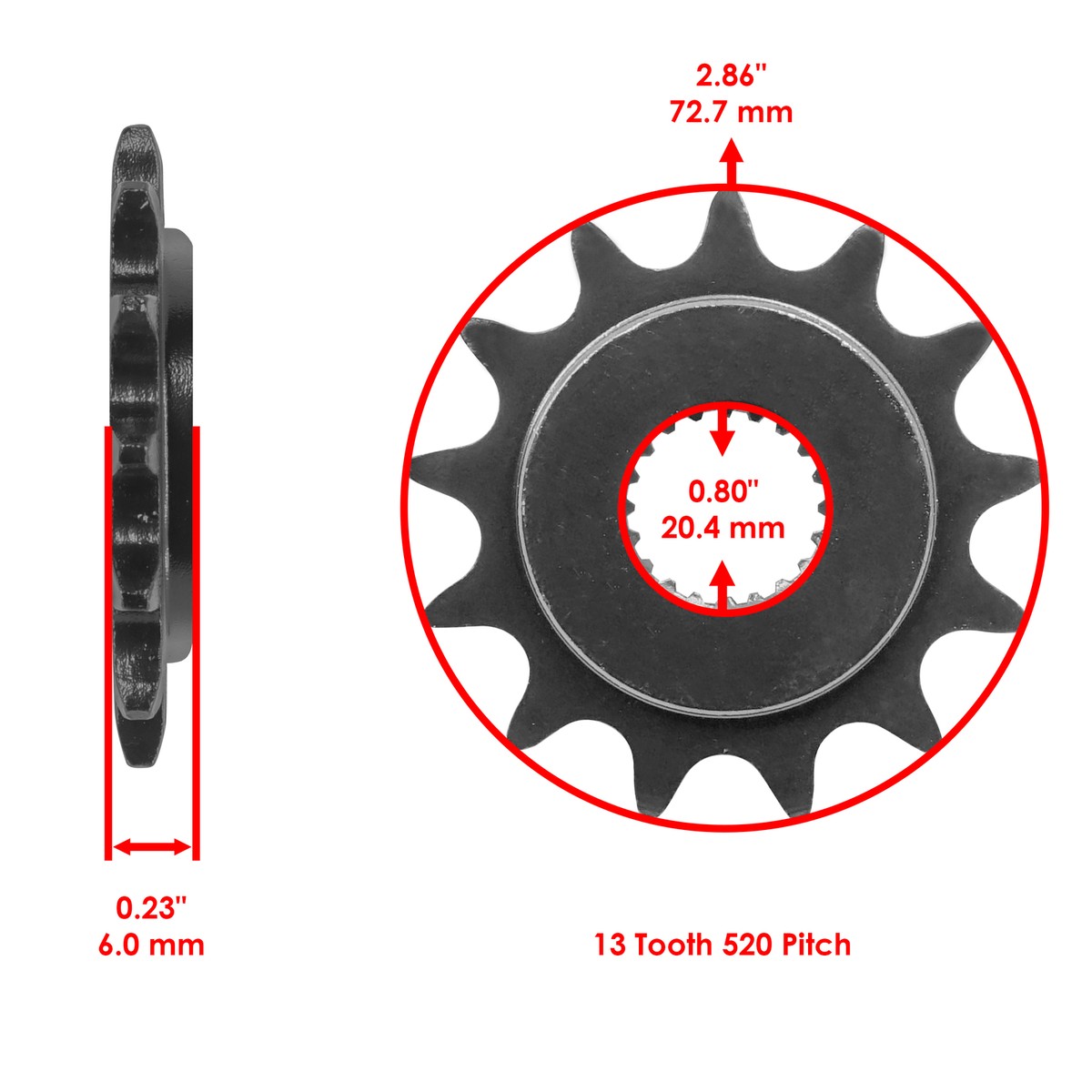 Front Drive Chain Sprocket for Kawasaki KX250 19-23/ KX250F 06-18