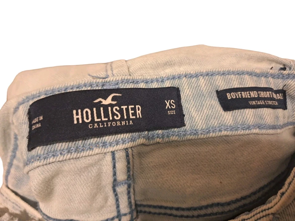 HOLLISTER Boyfriend Short Overalls Light Wash Denim Women's Size XS GUC - Изображение 3 из 4