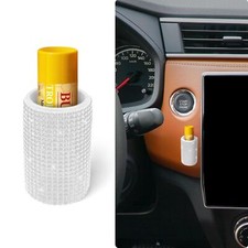 1 Pack Upright Car Chapstick Holder, Bling Insulating Lip Balm Holder White 