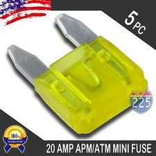 5 Pack 20A Mini Blade Style Fuses APM/ATM 32V Short Circuit Protection Car Fuse