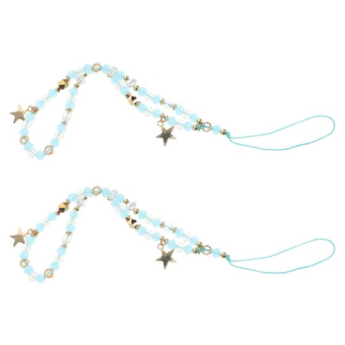 2 Pcs Handykettenverzierungen Perlenbesetztes Telefon-Lanyard-Armband