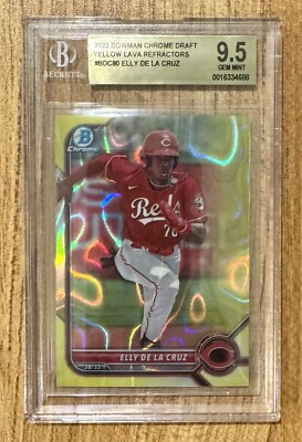 2022 Bowman Draft - Chrome Elly De La Cruz #BDC-80 Yellow Lava