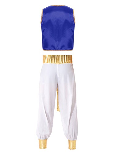 Men's Arabian Prince Costume Set Braided Trimming Vest Harem Pants Halloween - Picture 64 of 111