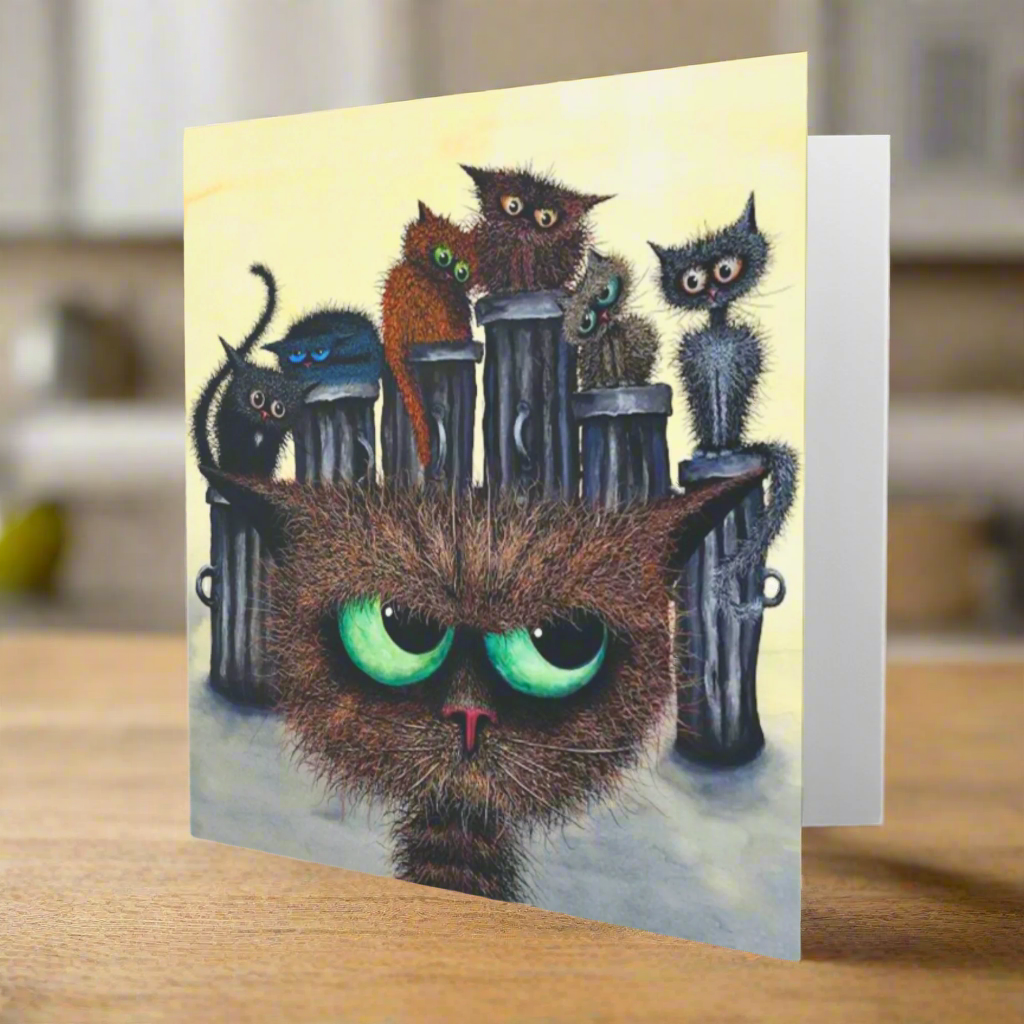 Funny Cat Greeting Card The Motley Crew Tamsin Lord Humorous Greetings Cards