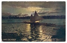ANTQ Lake Calhoun, At Night, Bde Maka Ska, Minneapolis, Minnesota Postcard