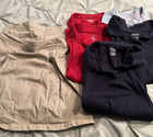 Girls School Uniform Lot, Size S-M & 8 1/2, 10 1/2~ 2 Skorts, 5 Blue/Red Polos
