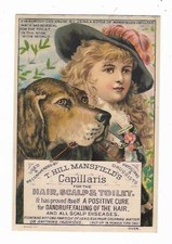 1883 Trade Card Capillaris Hair Care Scalp Disease Hill Mansfield Portland Maine