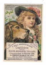 1883 Trade Card Capillaris Hair Care Scalp Disease Hill Mansfield Portland Maine
