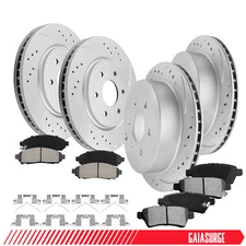 Front and Rear Drilled Rotors Brake Pads Kit for Nissan Frontier Xterra Equator