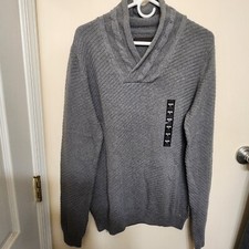 Mens Cable Knit Pullover Sweater GREY SIZE LARGE NWT Sean John