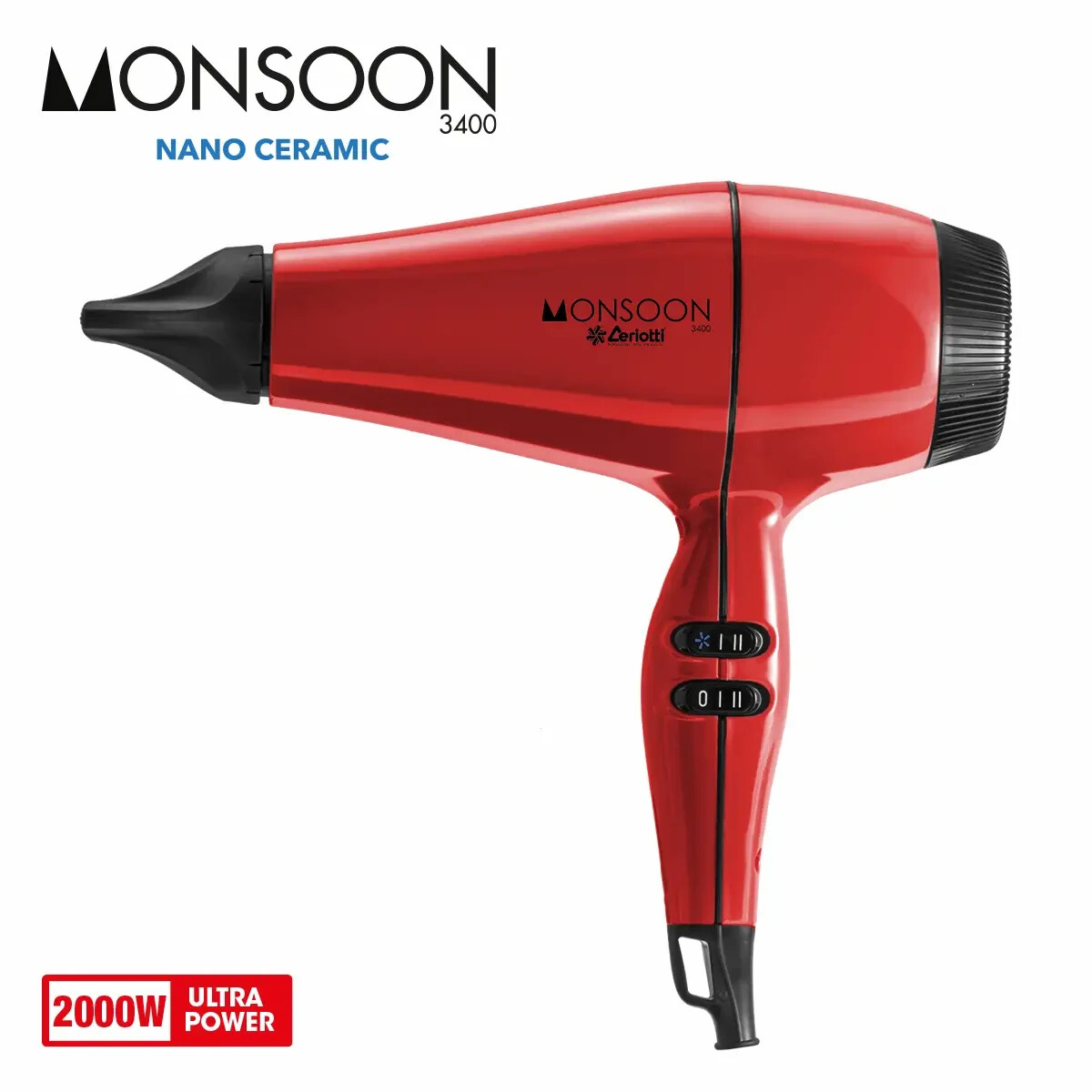 Phon Ceriotti Monsoon 3400 Nano Professionale 2000W - Garanzia Italia