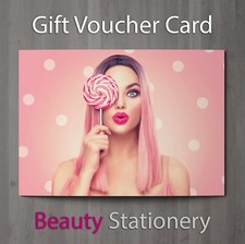 Gift Voucher Beauty Salon Blank Card Makeup Manicure Facial Treatment A7 + Env.