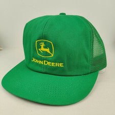 Vintage MADE IN USA K PRODUCTS Brand John Deere Patch Trucker Hat Snapback Cap