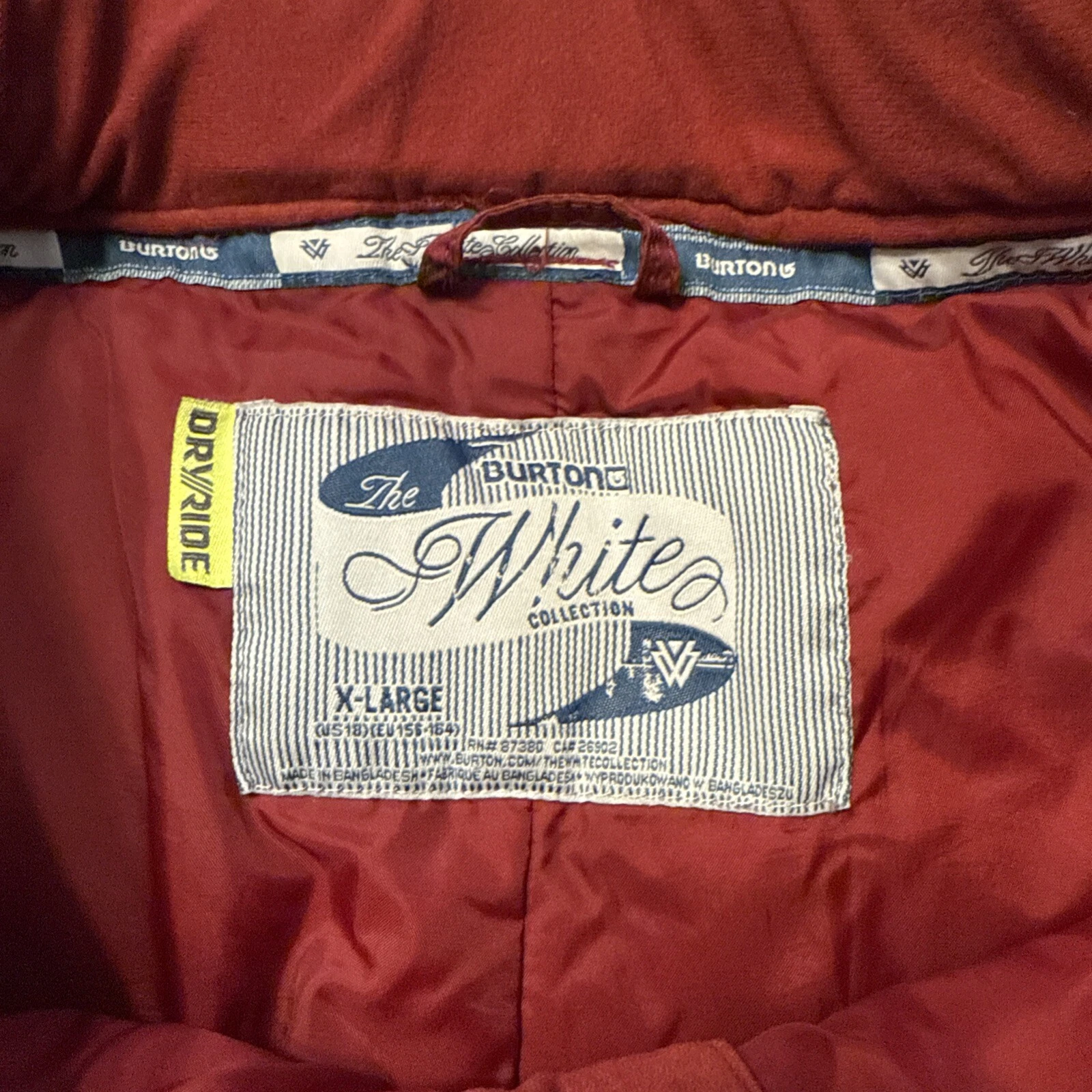 burton dry ride white collection plaid snowboard pants
