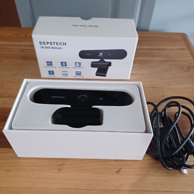 DEPSTECH 2K QHD Webcam with Dual Microphone for Desktop USB Streaming Web Cam