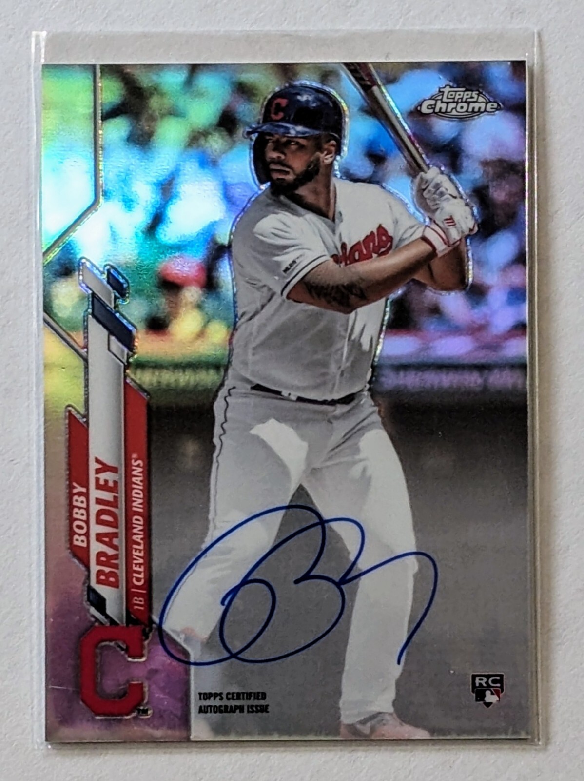 2020 Topps Chrome Bobby Bradley Refractor Auto RC /499 #RA-BB Guardians