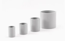 2 pcs Various Size of NA PVC Rigid Conduit Coupling w/ Center Stop Sch 40 Grey