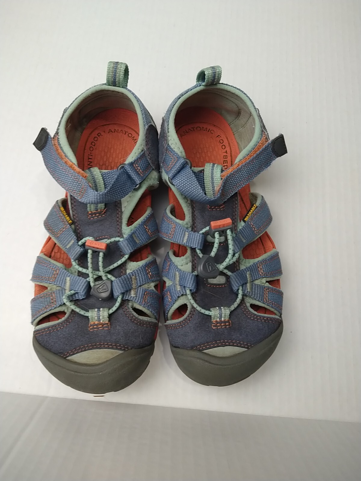 Keen Sandalo Bambini 4 Cinturino Regolabile Caviglia Grigio Arancione Solette