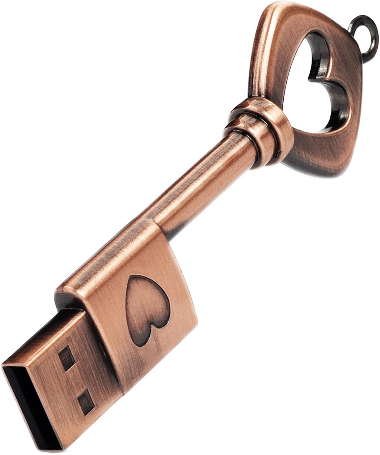 LEIZHAN 64GB USB Flash Drive Metal Love Key High Speed Keychain Storage  -image