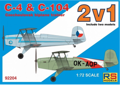 AERO C-4 + C-104 (DOUBLE KIT) (CZECHOSLOVAK AF MKGS) #92204 1/72 RS MODELS