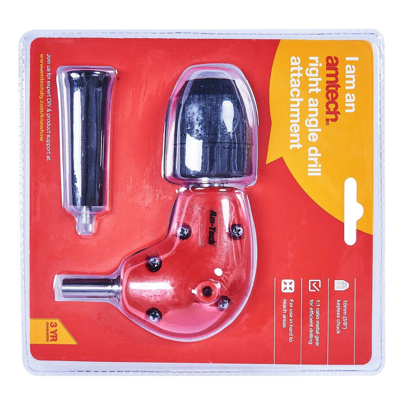 3/8" Right Angle Drill Attachment 90 Degree Keyless Handle Adaptor