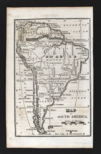 1830 Nathan Hale Map South America Brazil Buenos Aires Chili Lima Peru Amazon SA - 第 1/2 張圖片