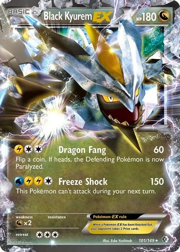 ULTRA RARE Black Kyurem + White Kyurem EX Pokemon Holo BW