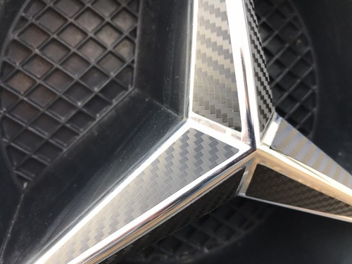 Mercedes Benz GLC GLE GLS Class Carbon Fibre Look Front Grille Star Badge Decal - Picture 6 of 10