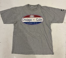 Vintage Chicago Cubs Shirt Men L Gray Starter Loyal Baseball Fan Tee 1996 MLB