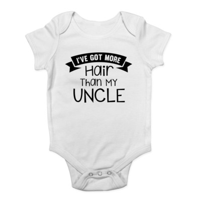 I've Got More Hair than my Onkel Jungen Mädchen Baby Grow Weste Body