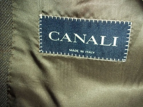 !! Canali Taupe Plaid 3Button Side Vents Wool Jacket Coat 44 L - Picture 8 of 9