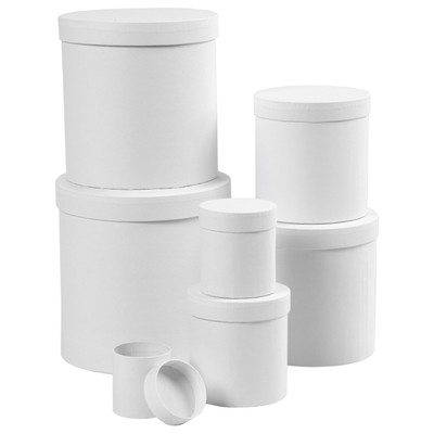 Schachtel Ø 21 x 22,5 cm hohe runde Schachteln Boxen zum basteln Roh