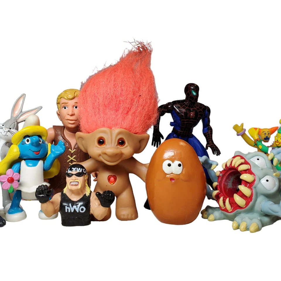 Lote Mixto De Juguetes De Colección Años 90 Dibujos Animados Hulk Hogan Treasure Troll Pollo McNugget Foto 2 de 4