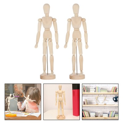2 Pcs Wooden Joint Model Artist Drawing Manikin Sketching Manikin