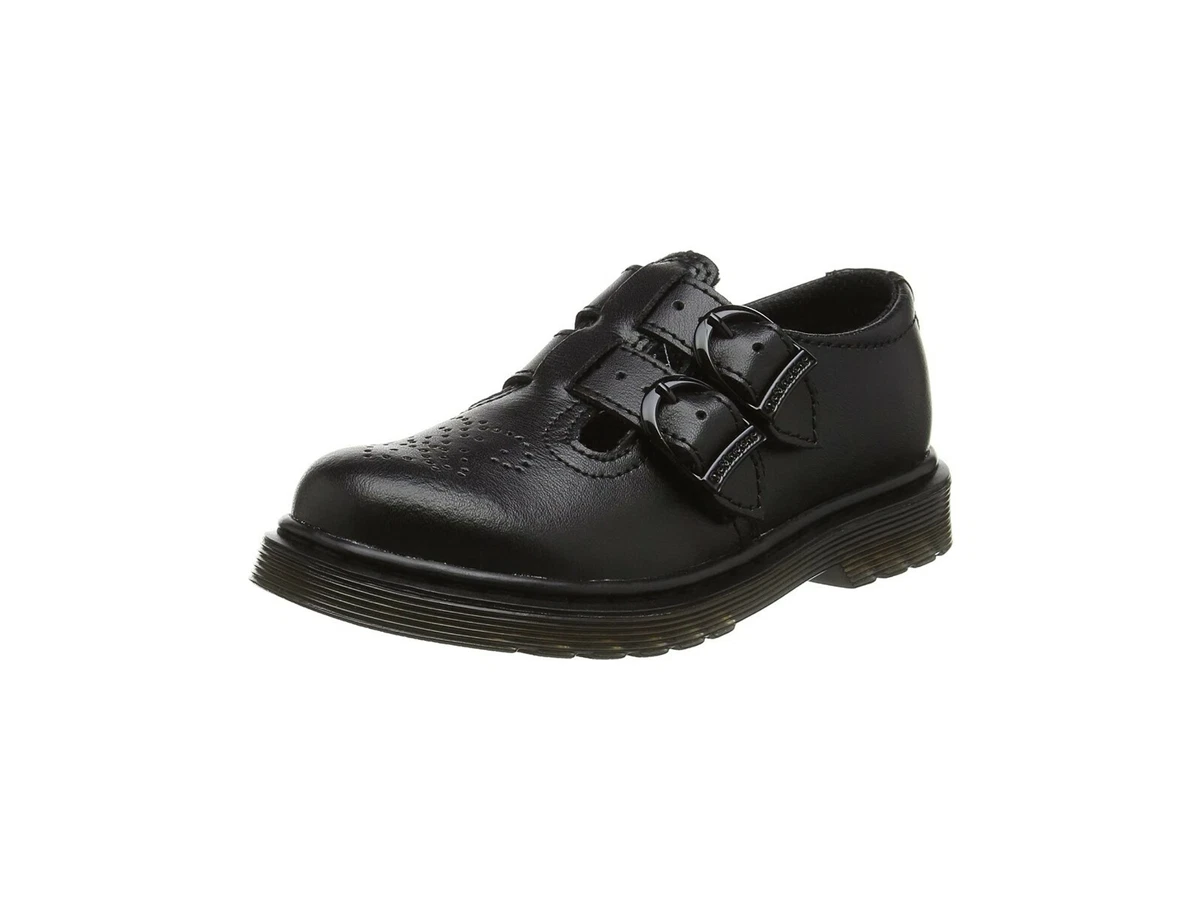 Dr Martens Little Girls Classic Low Top 8065 Black T Lamper Mary Jane Shoes