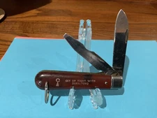 Vtg Advertising Dura-Torq Colonial Prov. USA 2 Blade Lineman Electrician Knife