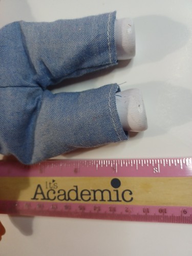Mono Cabbage Patch Niños Pequeño 8" Cuerpo Suave Azul Hilo Pelo Ojos Verdes - Imagen 9 de 10