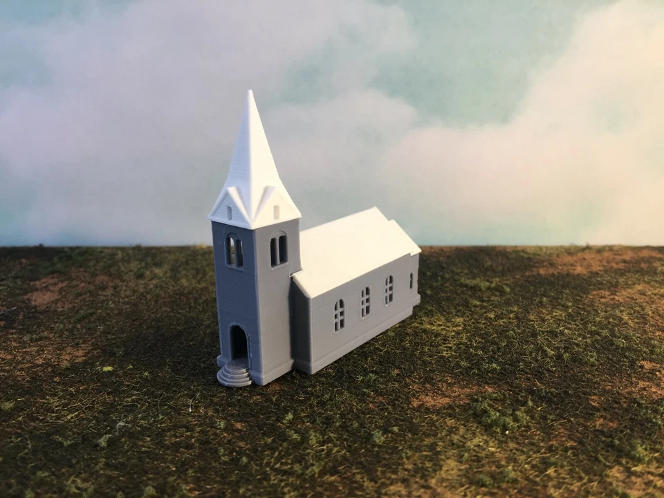 Country Historic Church - Z Scale 1:220 EASY 5 pc Assembly! Your Small Town USA - Image 3 of 4