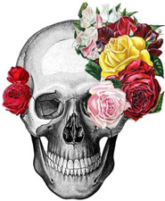 temporary tattoo - Set of two wrist size Skull  approx. 1.5" each 