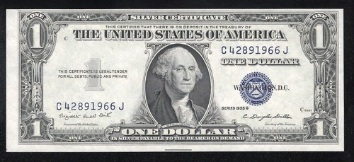 ⭐⭐ 1935-G 1 $ SILBER ZERTIFIKAT *BLAUES SIEGEL* (WAHL UNC) KOSTENLOSER VERSAND 91966