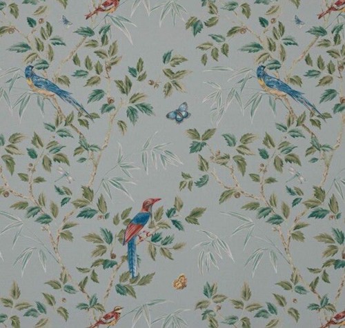 Colefax & Fowler Curtain Fabric 'ASHDOWN - OLD BLUE' 1.7 METRES Linen Blend - Picture 1 of 7