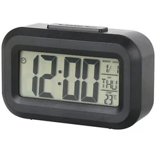 Small Digital Alarm Clock Large Display Bedside Clock with Luminous Temperatu...