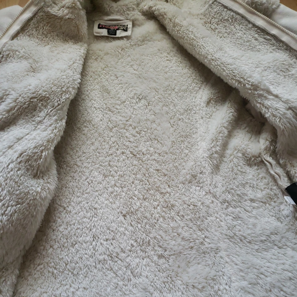 CHAQUETA ABRIGO MUJER MUDD CREMA CON CAPUCHA TALLA XL Foto 4 de 4