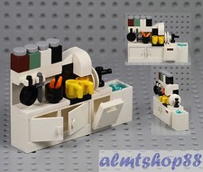 LEGO - Kitchen Cupboard w/ Sink Dishwasher Coffee Maker Cabinet Minifigure Food