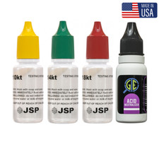 10K 14K 18K Gold Test Solutions Acid Tester Kit for Jewely, Bars, Coins, Scrap
